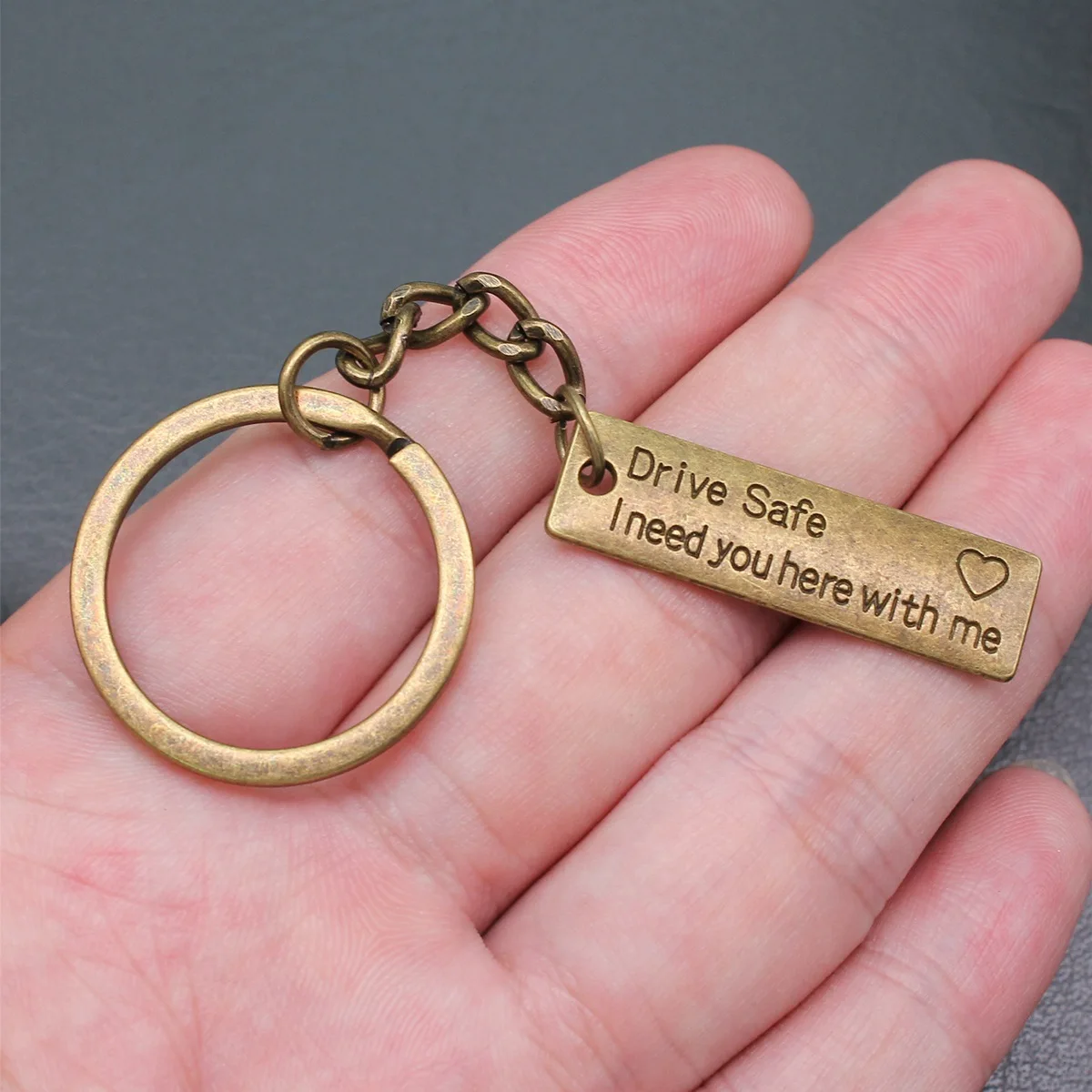 Simple Word Tag Encouragement Text Pendant Keychain Charm Key Ring Daily Fashion Gift