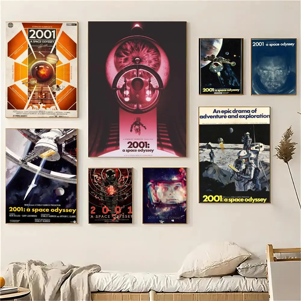 Movies 2001 A S-Space Odyssey Poster Self-adhesive Decal Living Room Bedroom Party Bar Decor Moisture-proof Fade-resistant