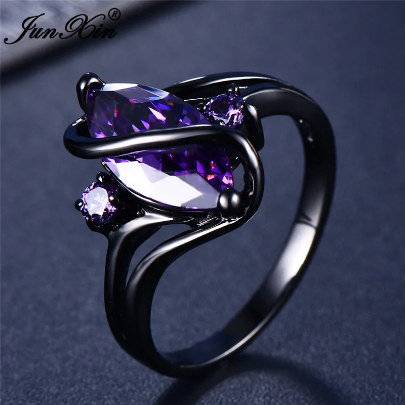 12 Color Unique Mystery Female Girls Rainbow Fashion Black Gold Jewelry Bohemian Vintage Wedding Rings For Women