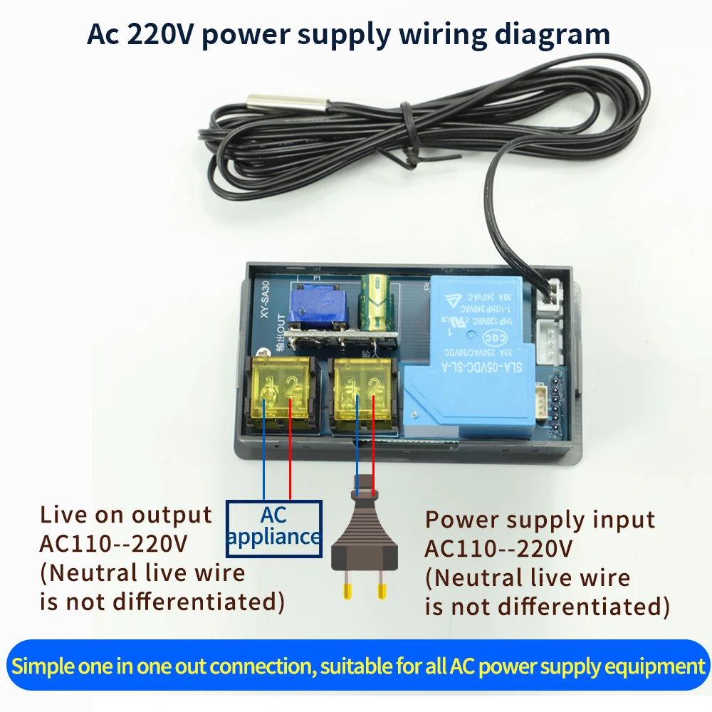 WIFI Remote Thermostat High Precision Digital Temperature Controller Module Cool Heat APP Temperature Collection High Low Alarm