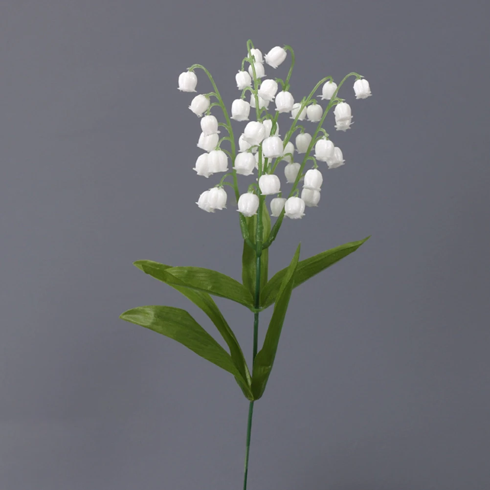 

6pcs Simulation Lily Of The Valley Flowers Bright Realistic Long Stem Artificial Flowers For Home Bedroom Decoration Wedding