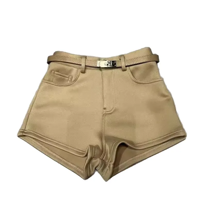 ハイウエストショートパンツ レディース 秋新作 2025 セクシー 伸縮性 ヒップラップ カジュアル ホットパンツ