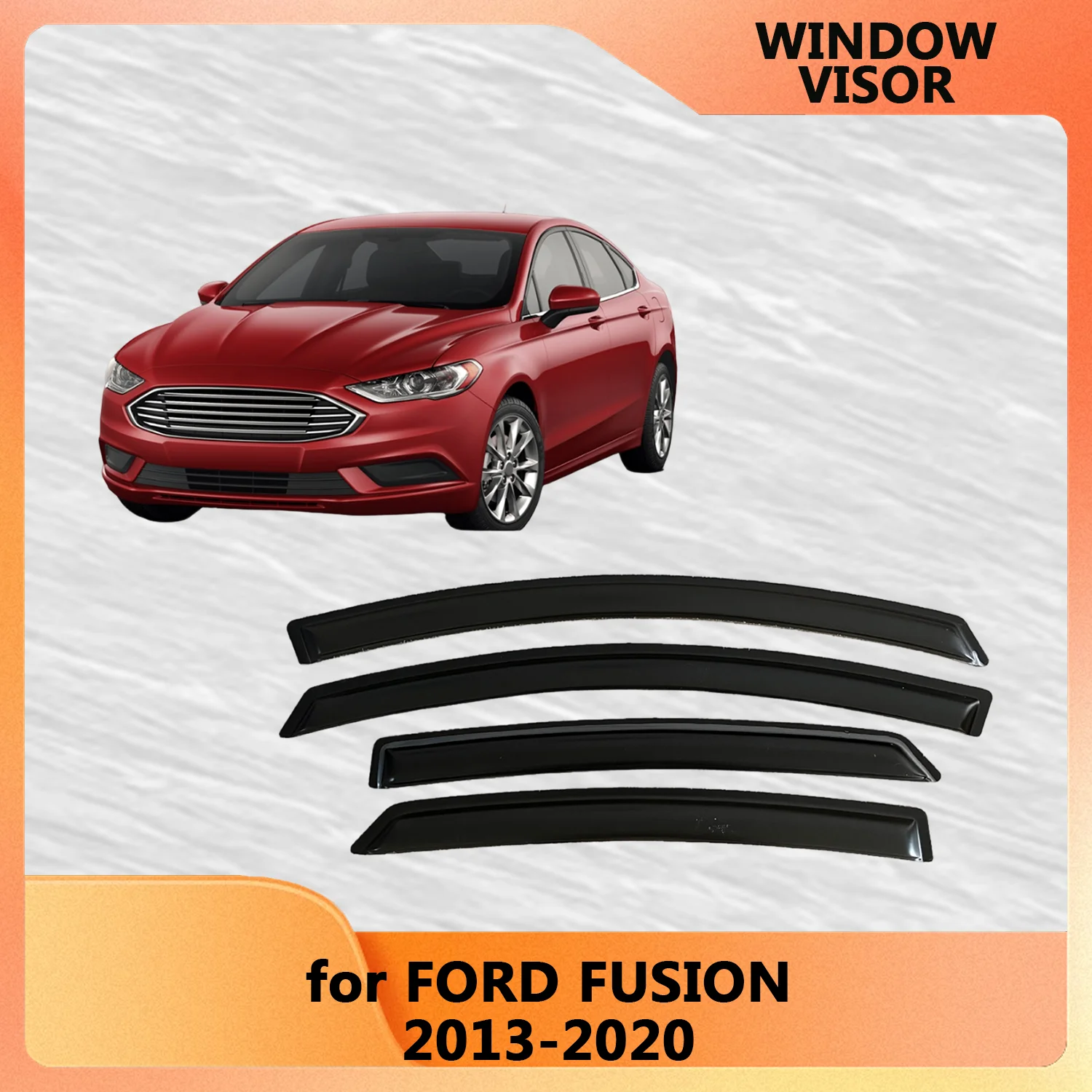

Window Visor for FORD FUSION 2013 2014 2015 2016 2017 2018 2019 2020 Weathershied Door Visor Wind Sun Rain Guards Side