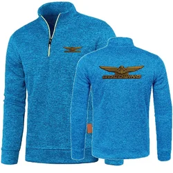 Mens Sweaters Fleece Half Zip Collar Pullover Hoody Tops Goldwing GL1800 Japan Motorcycle Turtleneck Sweatshirts Soft Shell Jack