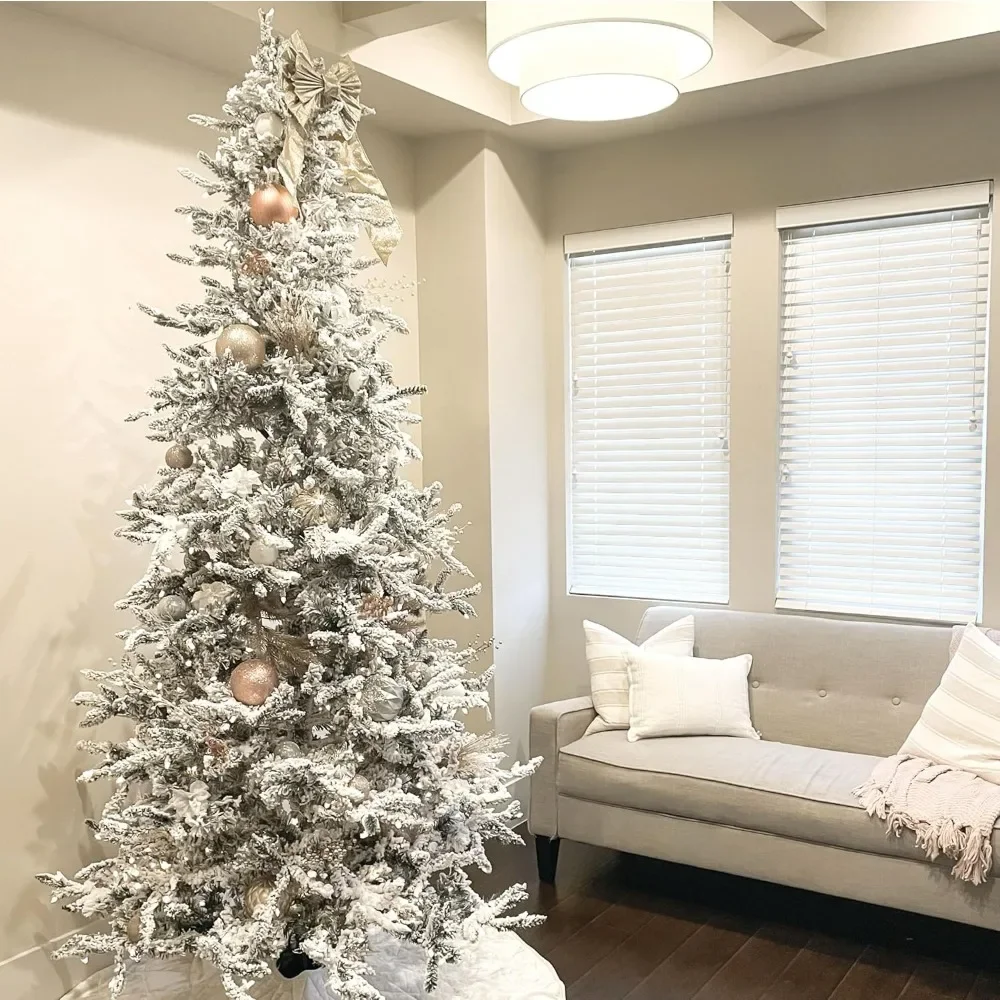 

Mountain Pine Plush Artificial Christmas Tree, Equipped with Warm White LED Lights and Brackets, Pre Lit Foldable Fake Tree