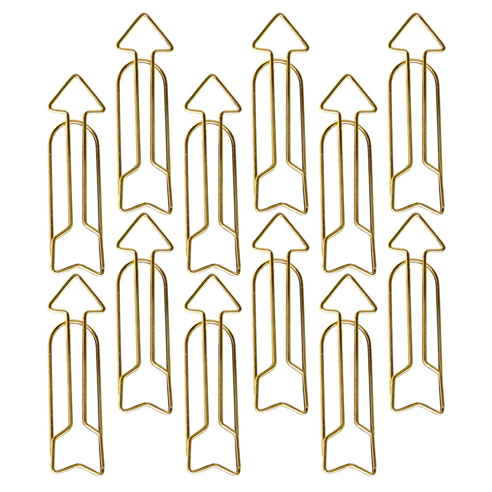 12 قطعة معدن الذهب السهم شكل المرجعية كليب ملاحظة كليب ورقة المشبك اللوازم المكتبية حامل صور حامل مذكرة مقاطع المرجعية