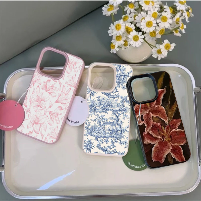Flower Lily Case For Samsung Galaxy A16 A15 A14 A13 A55 A54 A53 A52 A36 A35 A34 A33 A32 A26 A25 A24 A07 A06 A05 M56 M55 M15