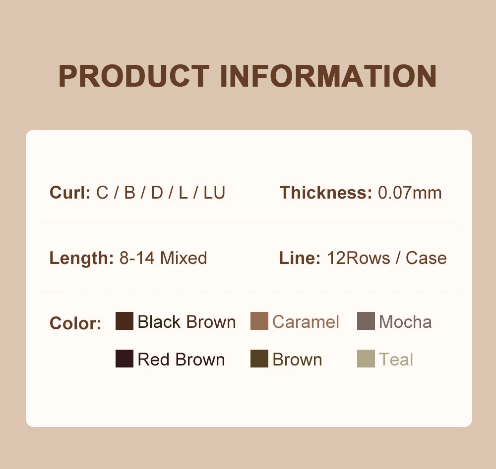 NATUHANA Karamellfarbene Wimpernverlängerung, individuelle künstliche Nerzfarbe, falsche Wimpern, braun, blaugrün, Mokka-Wimpern für Make-up-Tools – Detail 5