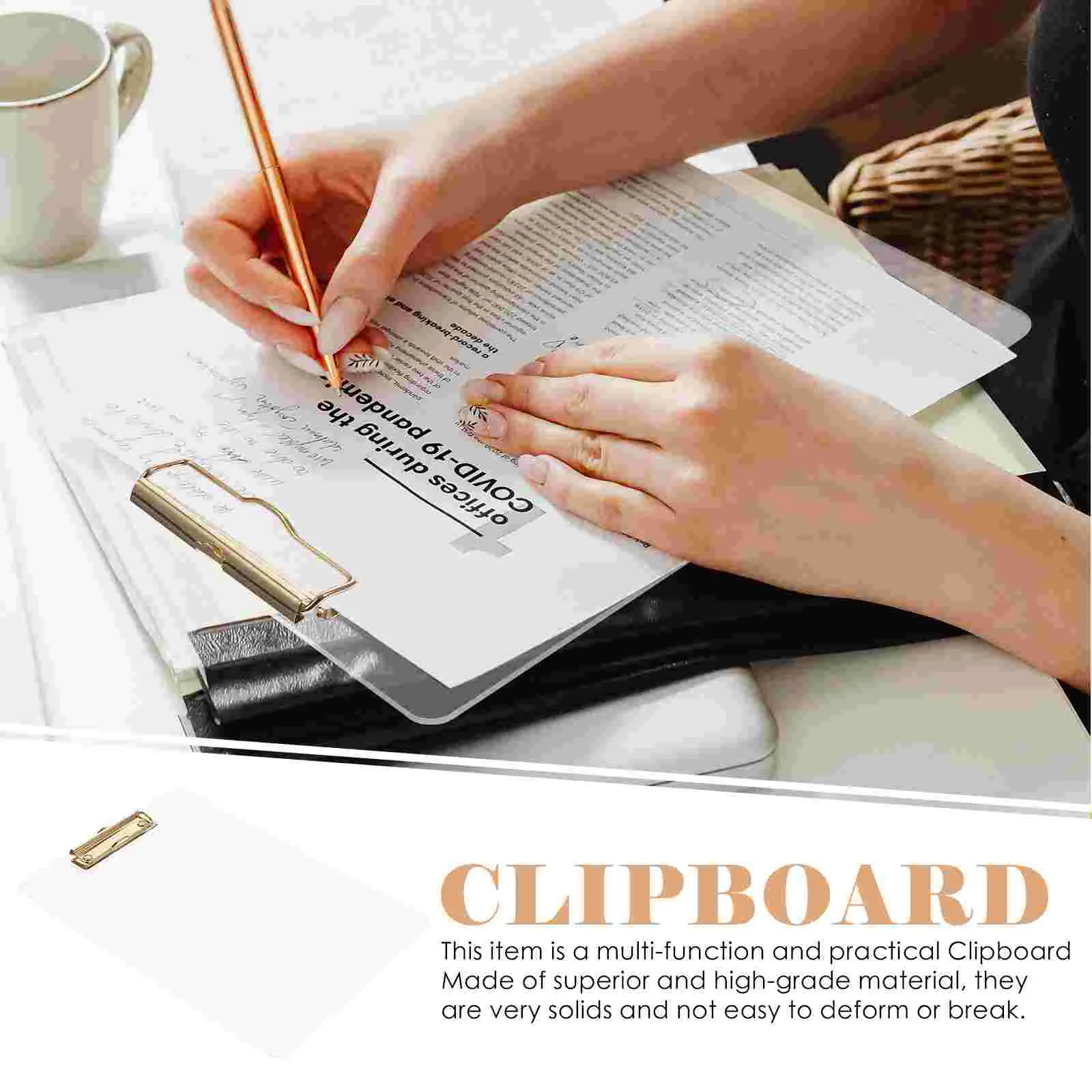 Transparent Board Clip Writing Support Clipboard Document Storage Multi-function Office Acrylic Metal Portable A4 Student