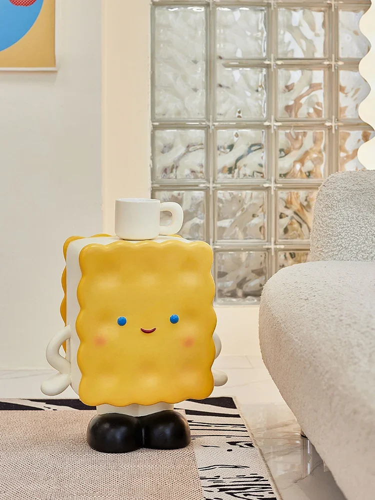 Nordic Designer Cute Biscuit Coffee Table Living Room Furniture Sofa Side Table Cartoon Home Decoration Accessorie Bedside Table