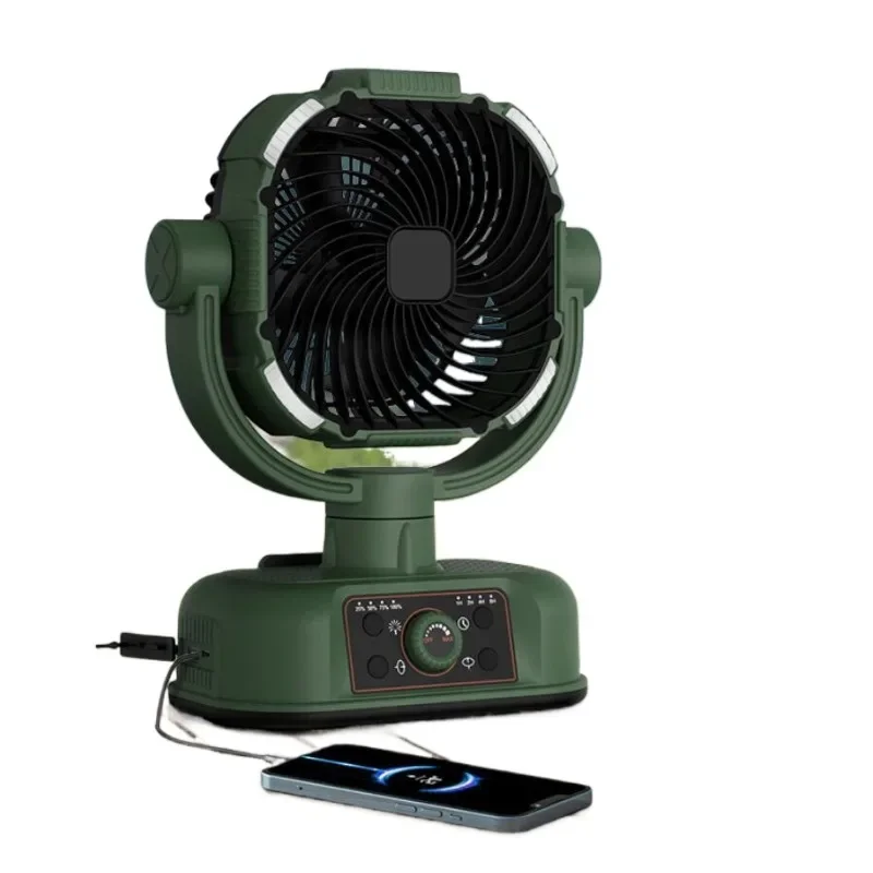 

20000MAh Fan with Light Emitting Diode Light Battery Operating Table Outdoor USB Small Fan Mini Rechargeable Portable Fan