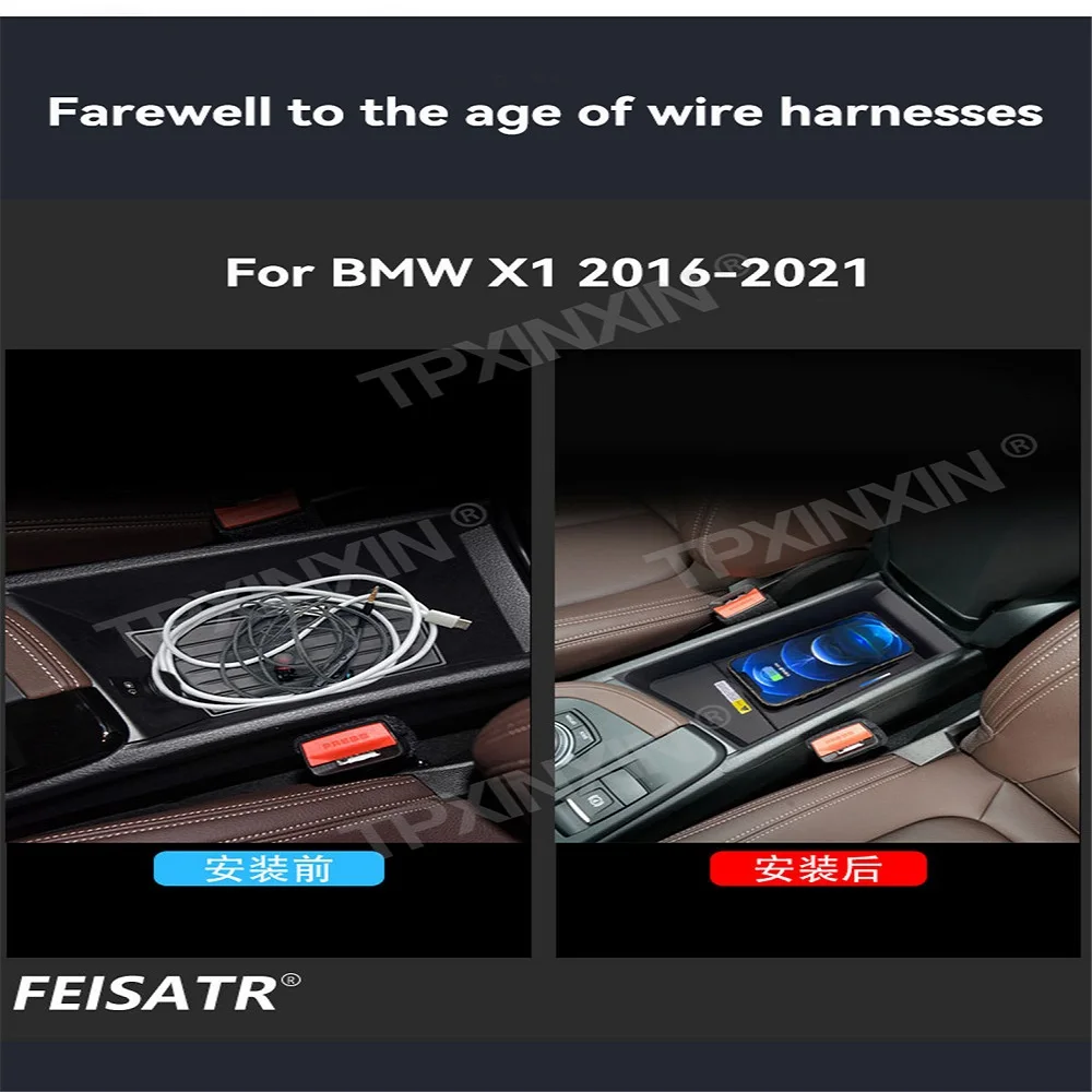 For BMW X1 X2 2016 2017 2018 2019 2020 2021 Car Wireless Charger Mobile Phone Charger Fast Charging Holder