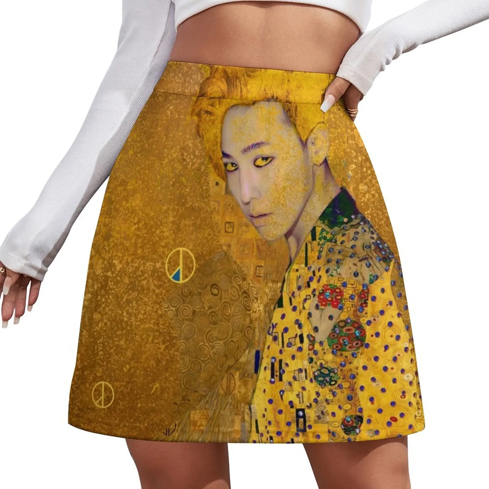 Dragon In Gold Mini Skirt skirt for women Summer skirt fashion korean clothing