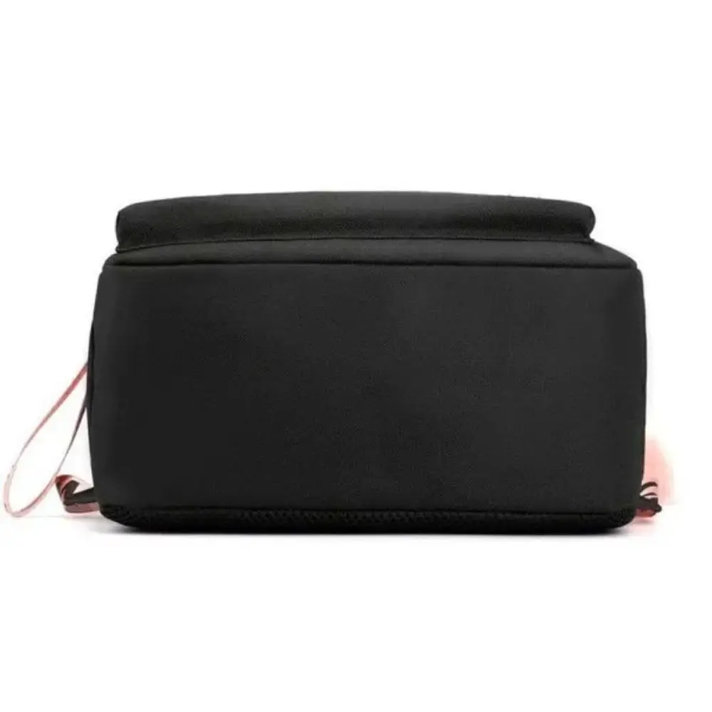 Fashion Large Capacity School Backpack Black Chain Decoration Laptop Backpack Silk Ribbon Breathable Travel Backpack for School