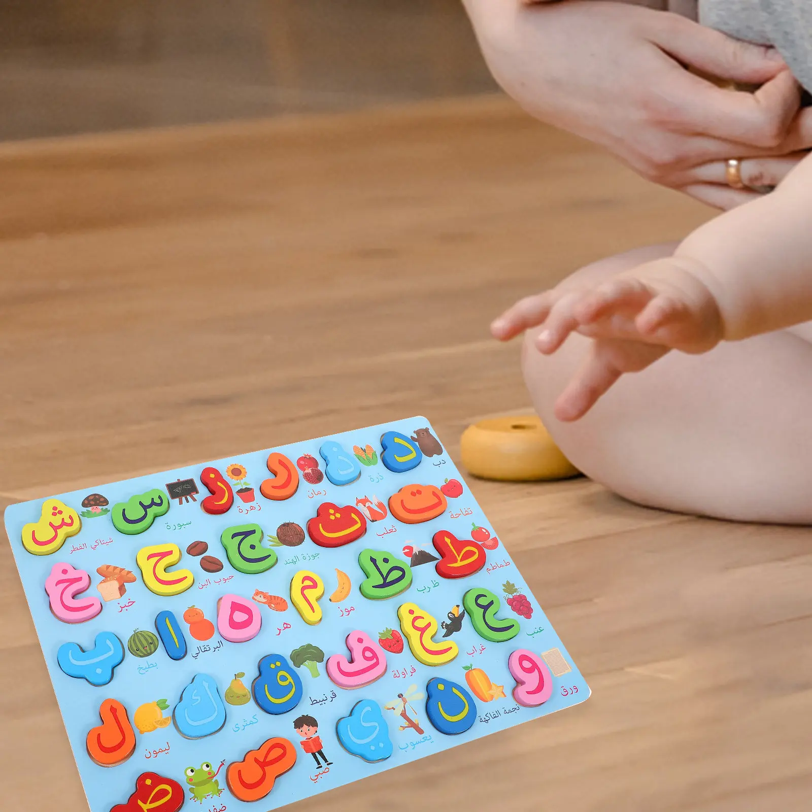 

1Set Arabic Alphabet Floor Puzzle Educational Wooden Board for Toddlers Preschoolers Enhances Observation Skills Fine Motor