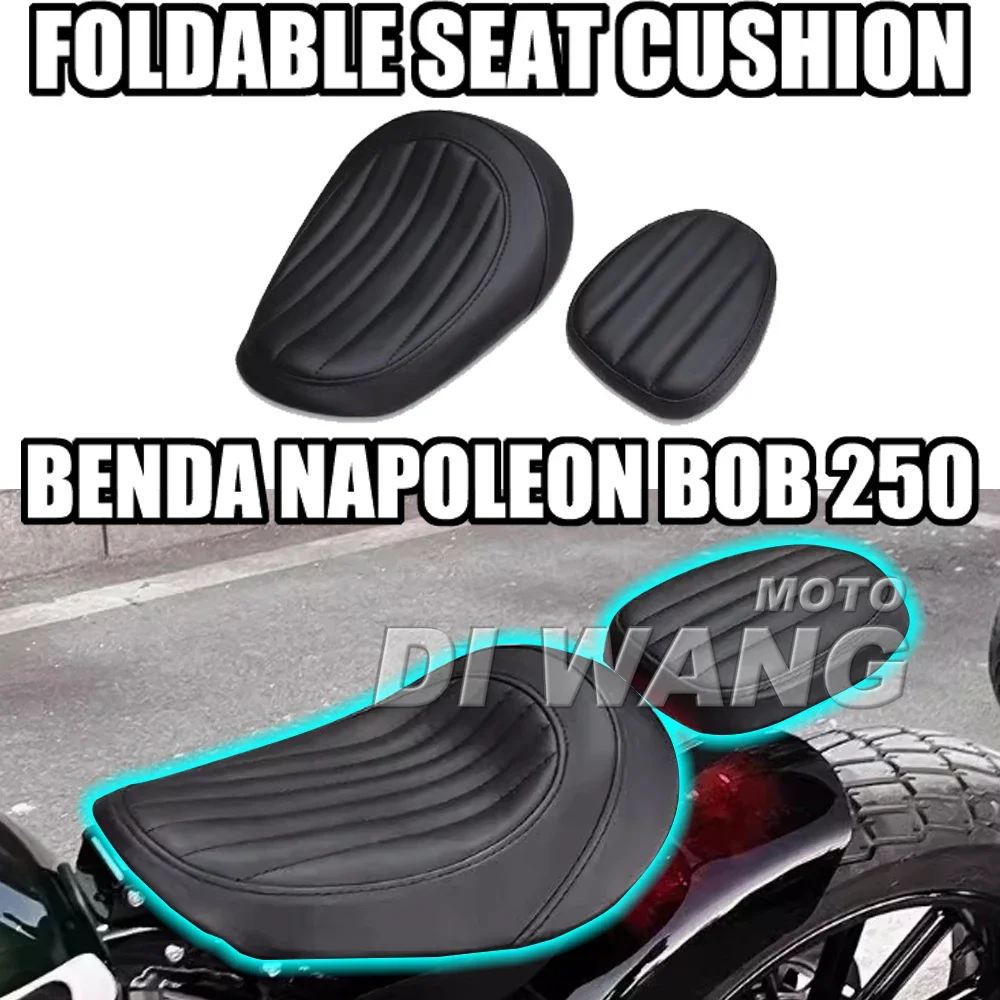 Motorcycle Modified Seat Cushion Widening Rear Seat Cushion Accessories Double Seat Cushion Foldable For BENDA Napoleon Bob 250