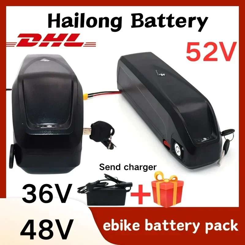 Bateria de Hailong-hailong, 36v, 52v 30ah, com bms 30a, para 36v 48v 250w 350w 500w 750w 1000w