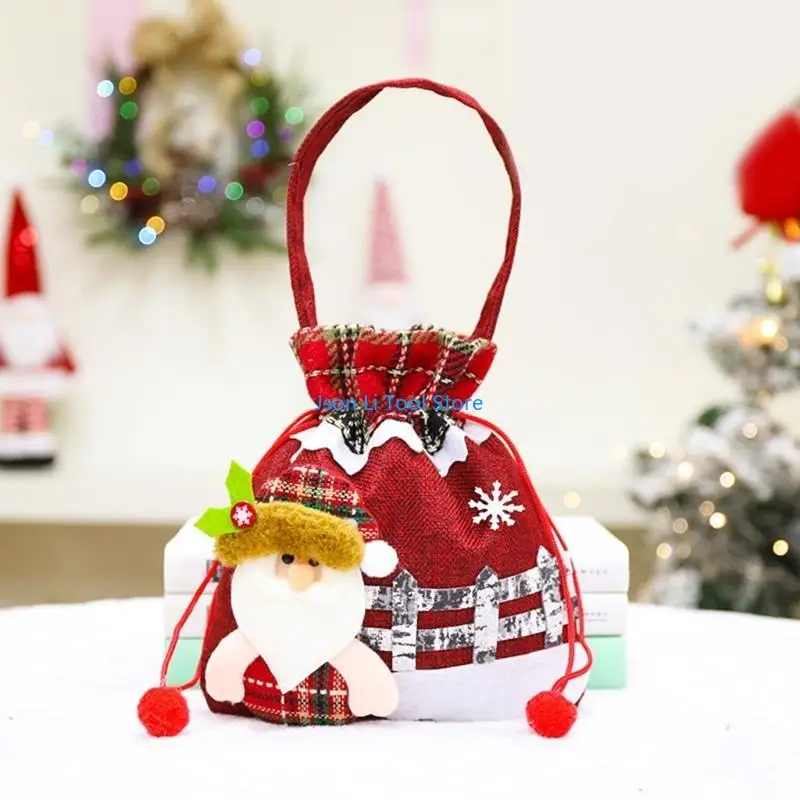 Y08D Bolsas dulces Navidad con dibujos animados Navidad Bear elk Santa Santa Snowman Regalos regalos