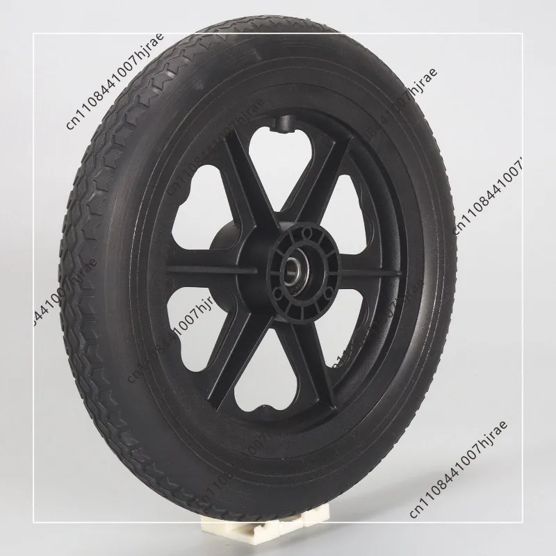 12 1/2X2 1/4 PU Solid Rubber Rear Wheel Assembly 12 Inch Flat Free Wheelchair Replacement Parts