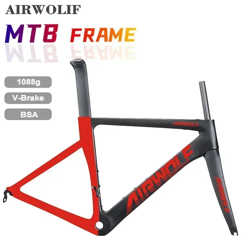 Airwolf T1100 Carbon Bike Frame BB386 Carbon Road Frame UD Road Bike Frame 142*12mm Thru Axle Disc Brake Bicycle Hot Sale