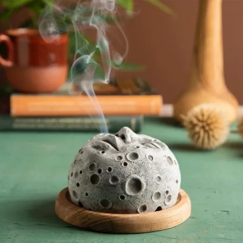 Home Decorations Incense Burner Holder Unique Moon Face Incense Cone Burner Elevate Meditation Serenity Meets Aromatherapy