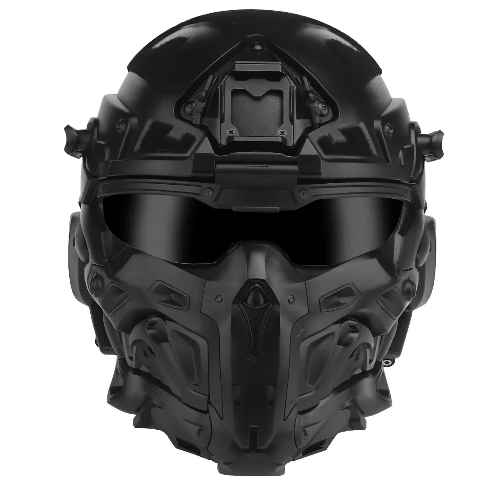 Tactical Airsoft Helmet Built-in Headset Anti-fog Fan Assault Helmet Removable Mask Paintball Airsoft Equipment Protect Helmet