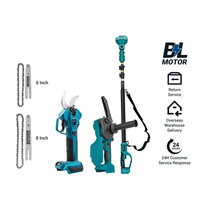 2 in 1 Brushless Electric Scissors 6/8 inch 0-35mm Pruning Range 4 Gear Adjustable Telescopic Extension Rod for 18V Battery