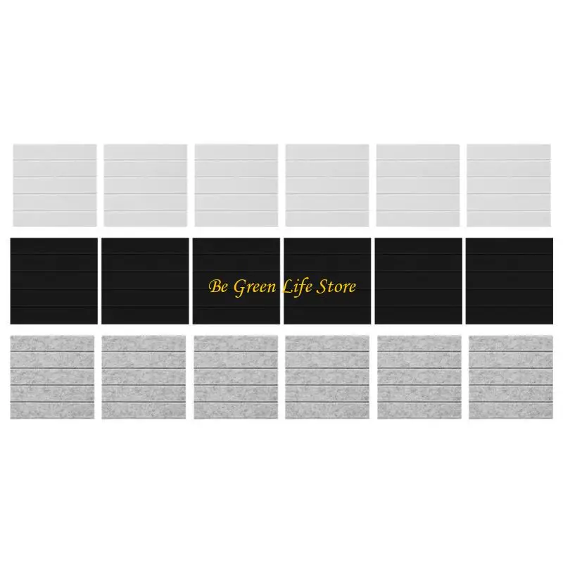 

M7DF Pack of 12 Soundproof Foam Panels Wall Adhesive Acoustic Tiles Polyester Texture Perfect for Studios and Home Wall