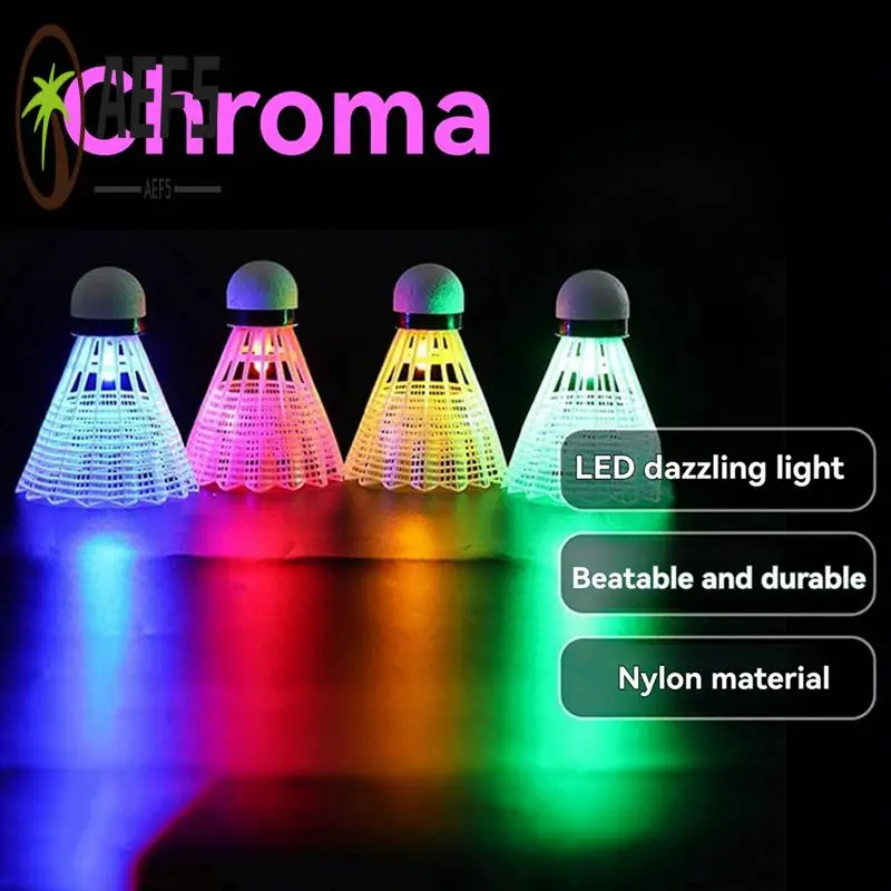 

AEF5-4 шт. светящиеся мячи для бадминтона, светодиодные пенопластовые спортивные воланы для бадминтона с подсветкой, набор для бадминтона