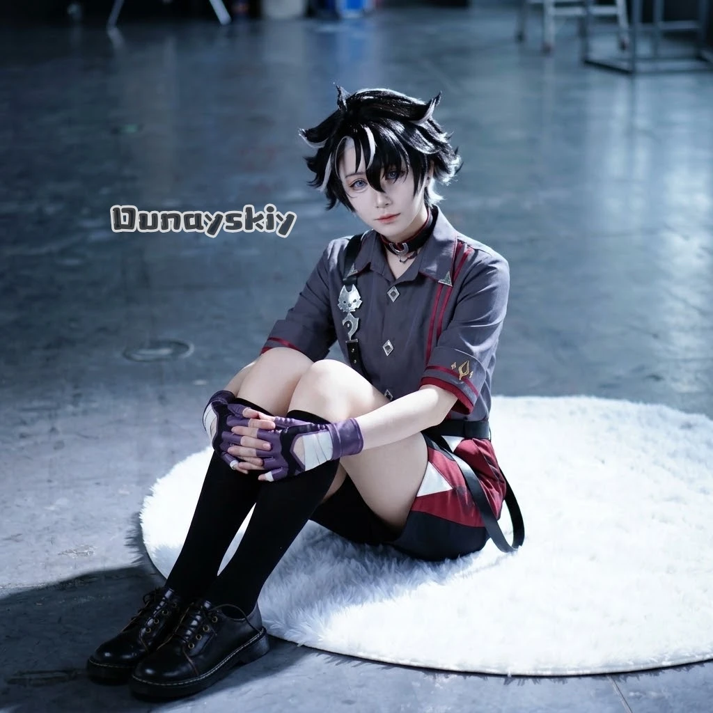 KS*29Little Wriothesley New Outfit Shots Tshir Wigs Props Halloween Christmas Party Cosplay Game Genshin Impact Dream Journey
