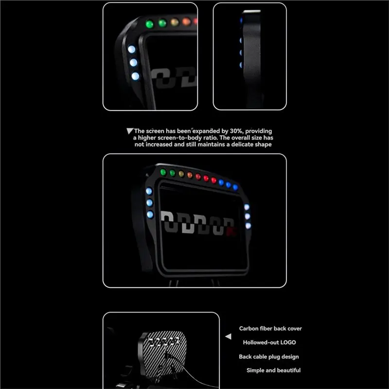 B29C-5Inch Simracing Game Dashboard Display Wtih RGB For Logitech FANATEC