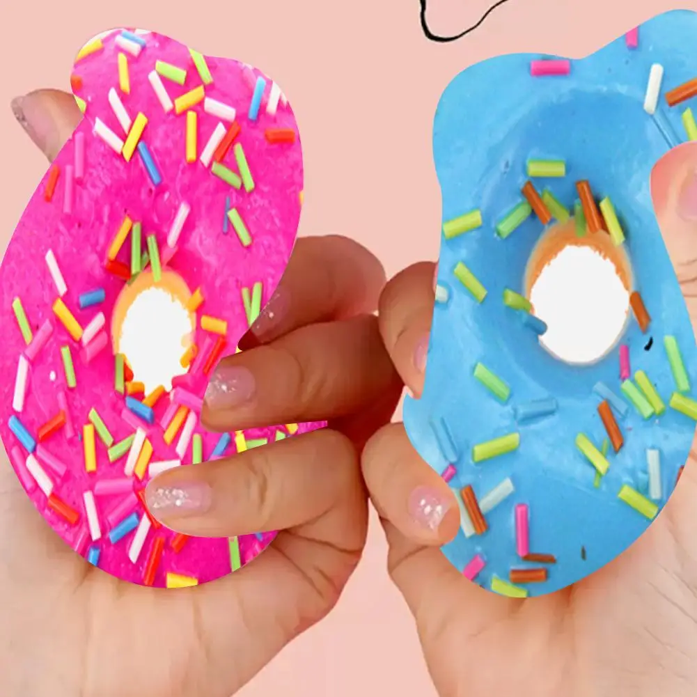 Slow Rebound Bread 7cm Donut Decompression Toy Pendant PU Simulation Pinching Release Stress Prank Props Gift Toy For Kids