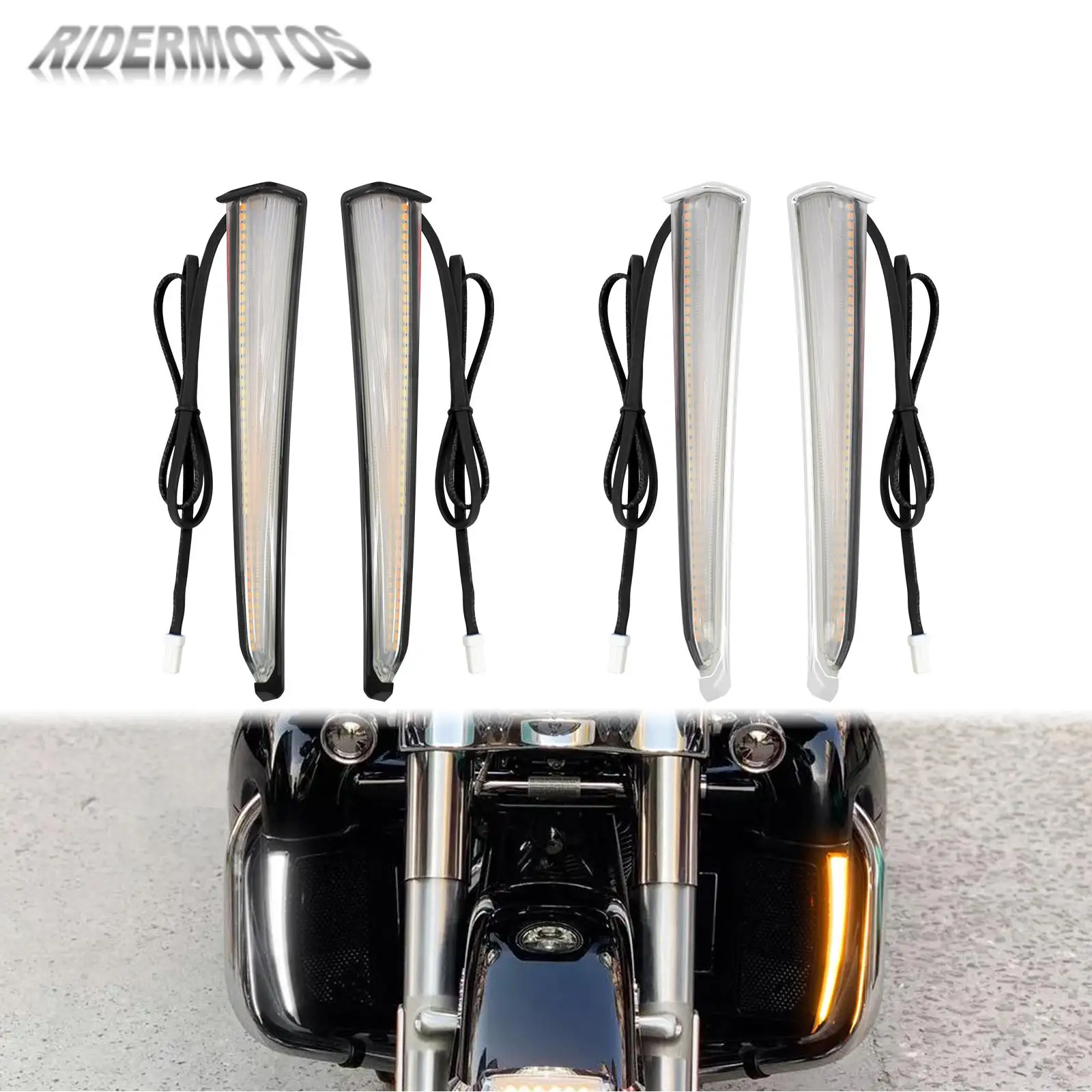 

Motorcycle Lower Fairing Lights LED For Harley Touring Road King Classic Street Electra Glide 2014-2023 Running Turn Side Lights