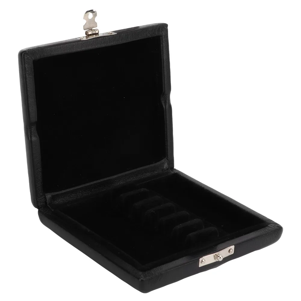 Protective PU Leather+Wood Reed Storage Box 6 Slots Design Black Color Oboe Reed Box Reed Case Holder For Oboe Players