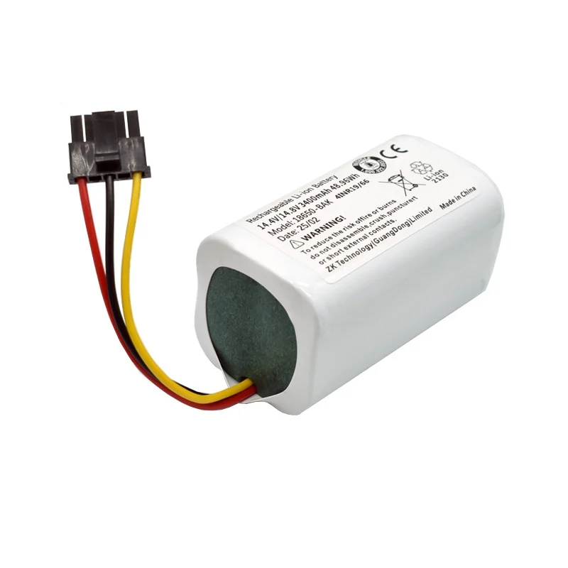 100% جديد وأصلي 14.4 فولت 3400 مللي أمبير بطارية ليثيوم أيون قابلة للشحن لشاومي Mijia Mi روبوت مكنسة كهربائية ممسحة 2 لايت MJSTL