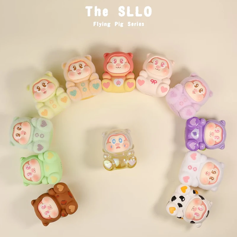 

The SLLO Flying Pig Series Mini Blind Box Guess Bag Original Toys Doll Cute Anime Figure Desktop Ornaments Gift