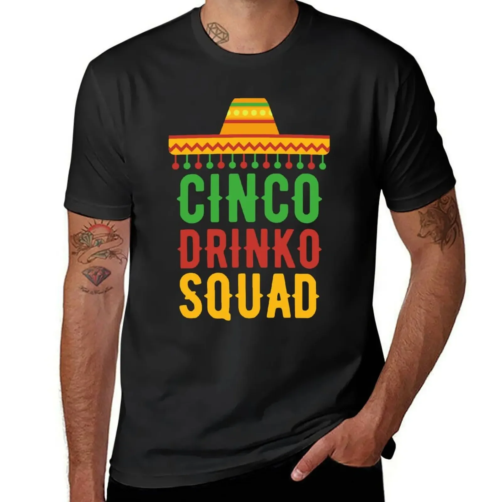 cinco drinko squad T-Shirt tops anime t shirt for men