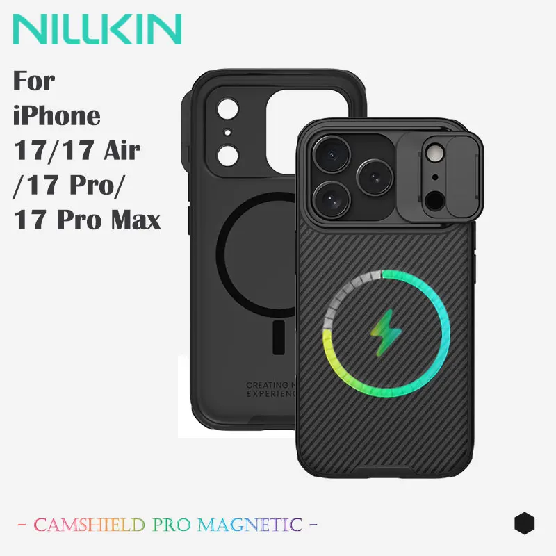 

NILLKIN for iPhone 17/17 Air/17 Pro/17 Pro Max Magnetic Case, Camera Slider Cover with Privacy Protection, Anti-Scratch Slim Fit