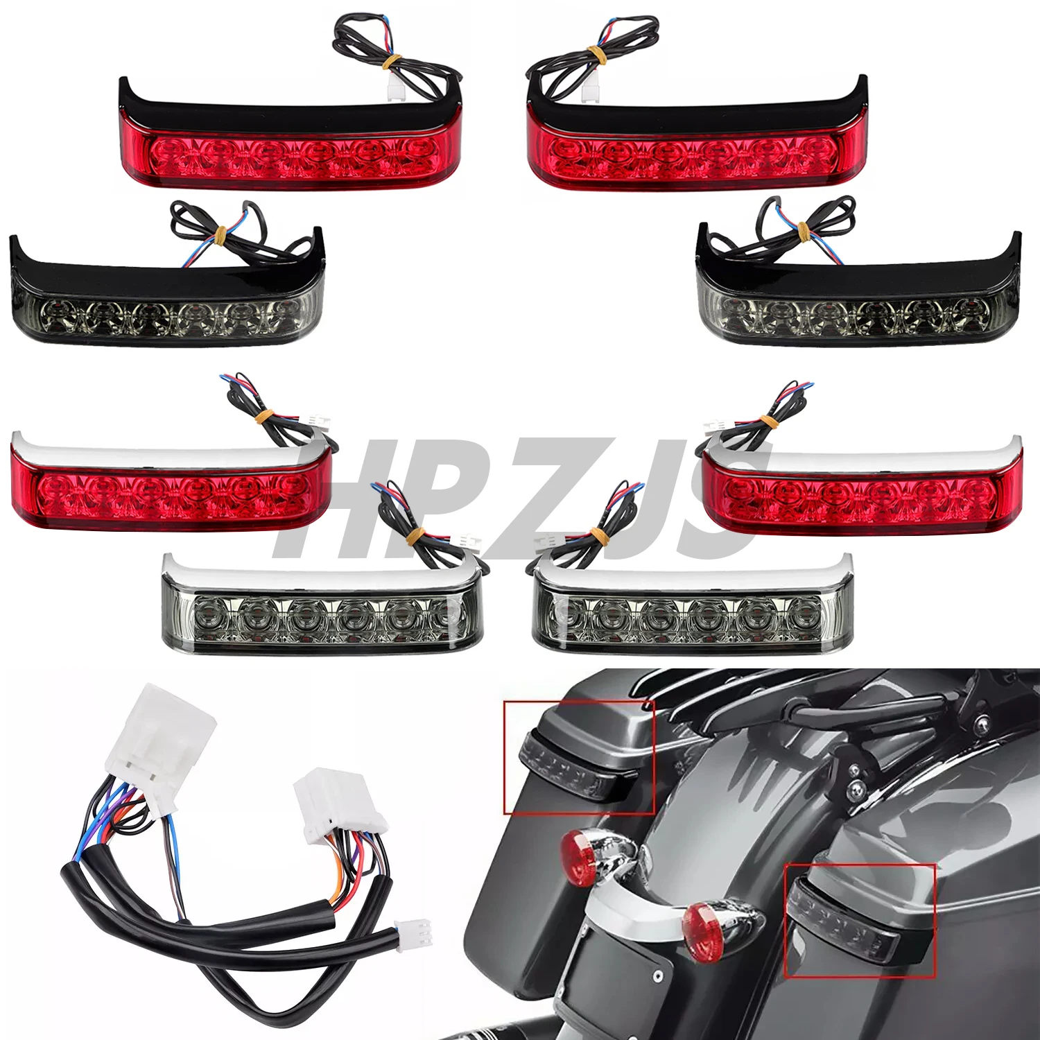 

LED Saddlebag Run Brake Luggage Turn Signal Brake Tail Light Lamp For Harley Motorcycle Electra Glide Classic Road King 97-2013