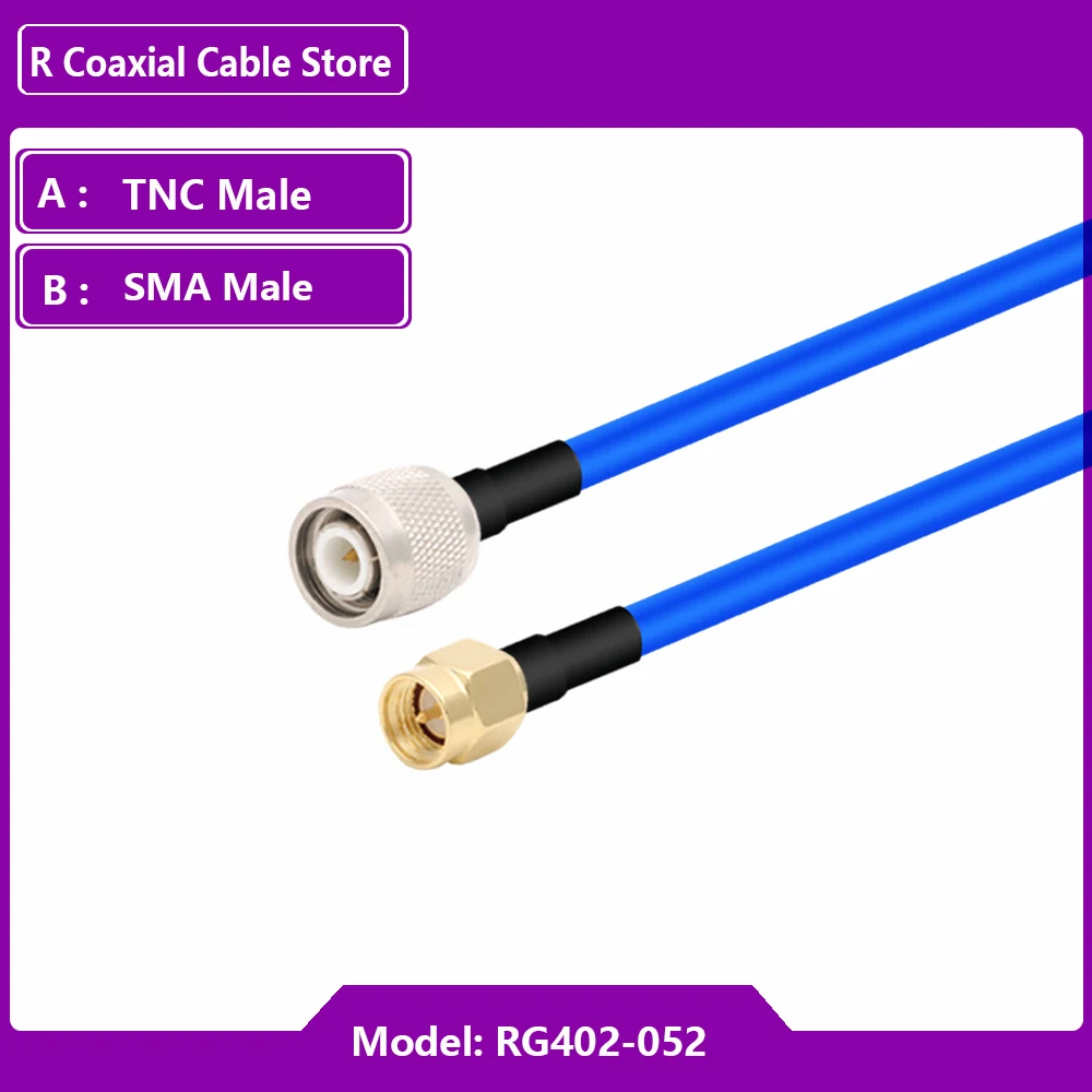 RF Coaxial Pigtail Extension Cord, RP, TNC macho Plug para SMA macho fêmea RF adaptador, RG402 cabo semi flexível, 50 Ohm
