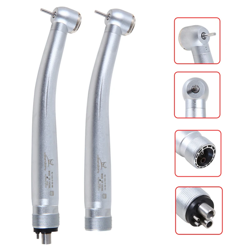 Dental High Speed 2/4Hole Clean Standard/Big Head Handpiece Push Button Air Turbine NSK Style Fit ISO Burs 1.6mm