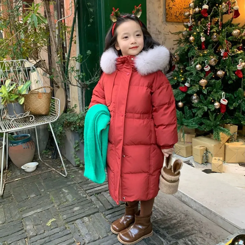 -30 Degrees New Girls Down Cotton Jacket Winter Clothing Keep Warm 6 Children 9 Coat 8 Teenage 10 14 Year Pile Thicker Outerwear