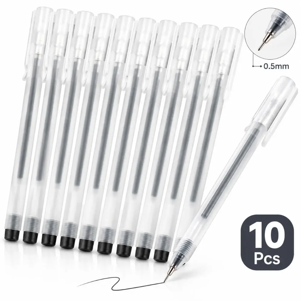 10Pcs New Needle Tip Gel Pen Matte Constantly Ink Student Gel Pen Exam Pen Study Note Taking