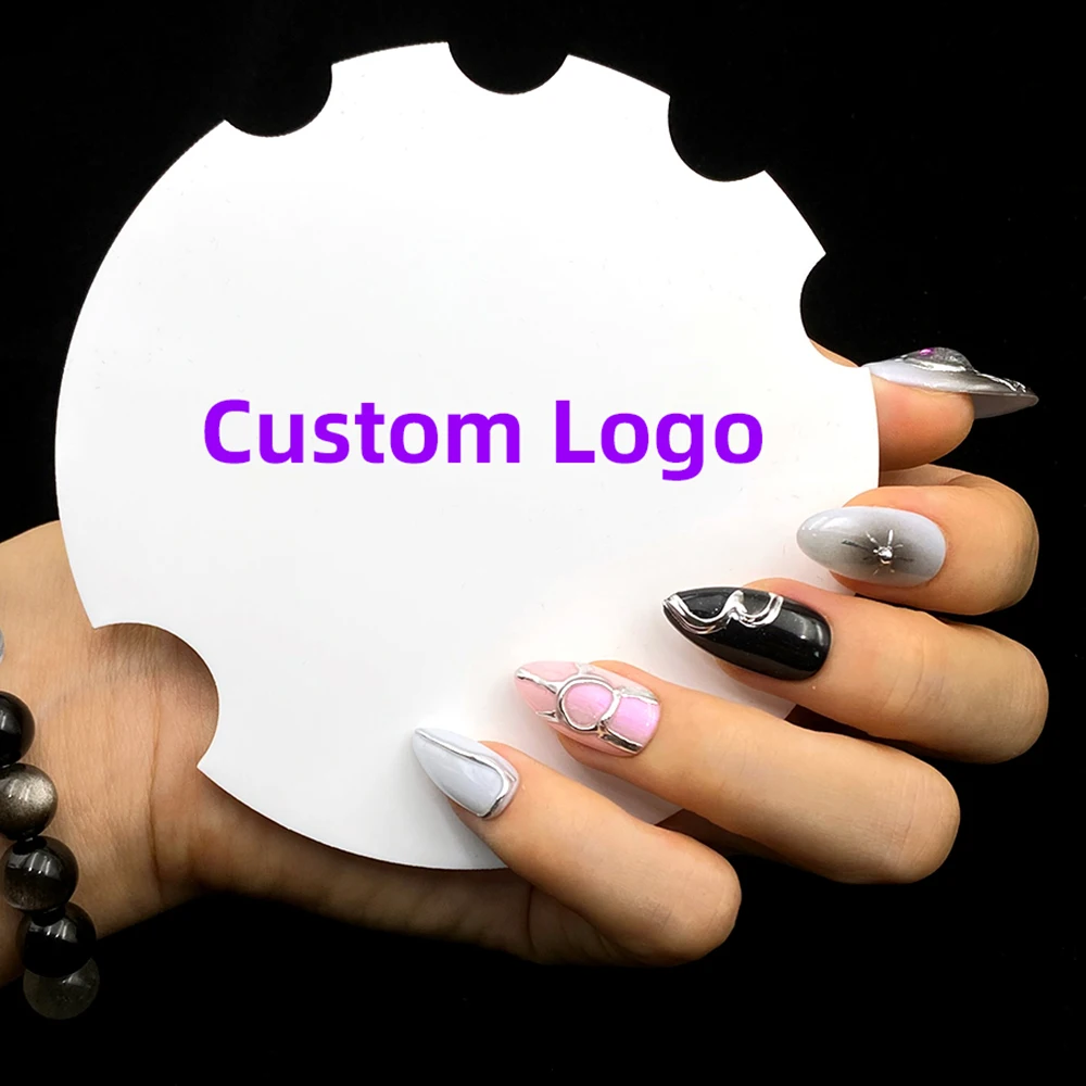 1 Pc ส่วนบุคคลเล็บ Prop จอแสดงผลอะคริลิค Palette โลโก้ที่กําหนดเองไอเดียของขวัญเล็บศิลปิน Salon อุปกรณ์เสริม Photo Props ที่กําหนดเอง