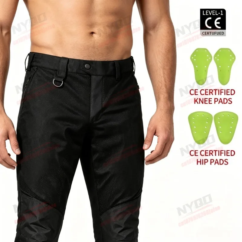 

Motorcycle Riding Pants for Men in Summer Breathable Mesh Anti-collision and Anti Drop Strap Protective Gear Motorcycle Pants