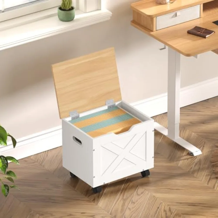 Rolling Filing Cabinet, Small File Cabinet Under Desk with Single Drawer, Hanging File Organizer for A4/Letter-Size Documents,