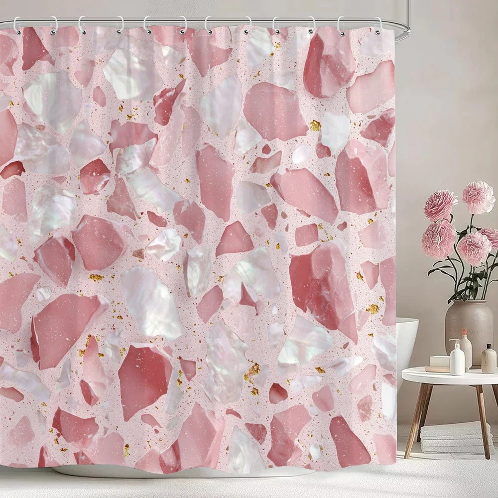 Modern Abstract Geometry Print Shower Curtain Partition Privacy Hanging Bathroom Curtain with Hooks Home Decoration Curtain