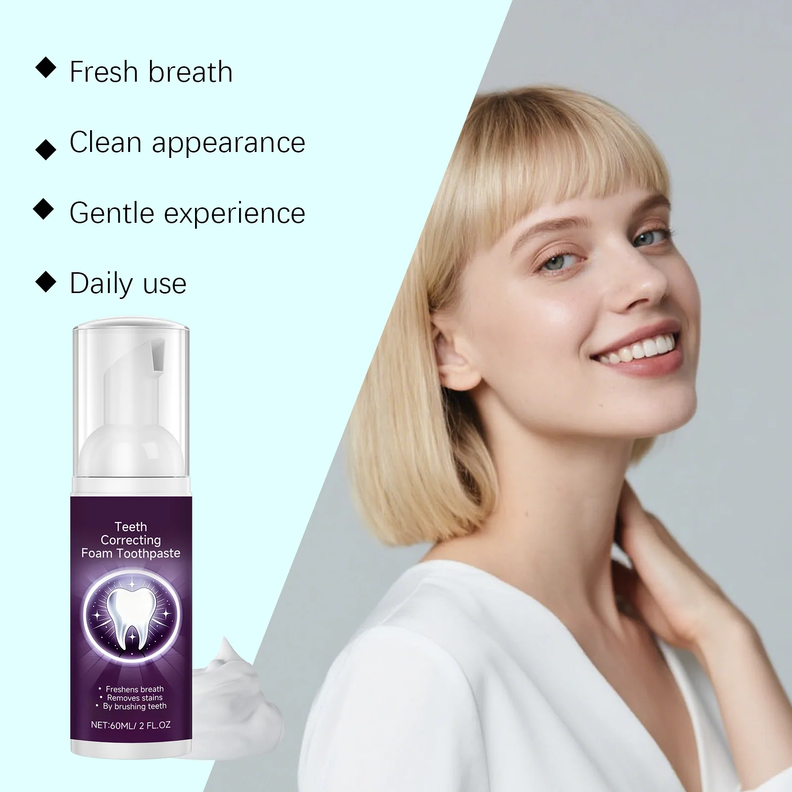 Teeth Foam Toothpaste Deeply Cleaning Prevents Tooth Decay Protect Gums Removing Yellow Stains Refresh Breath Mousse Toothpastes