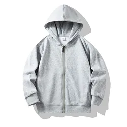 Fleece Lined Hoodie Toddler Girl Baby Kids Long Sleeve Solid Color Zipper Hoodies Sweatshirts Top Children Unisex Soft Coat