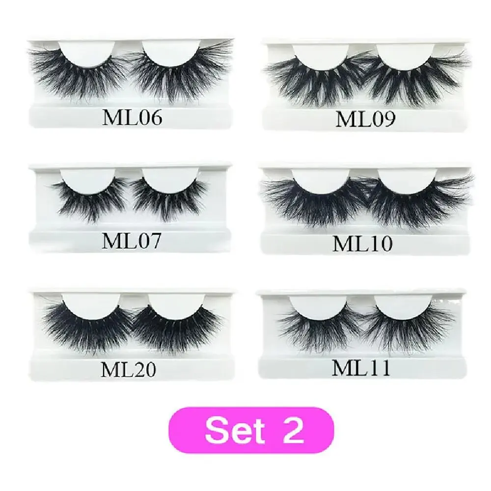 25mm Mink Lashes Eyelash Extension Supplies Bulk Items 20/30 Pairs Wholesale Lots Make Up 3D Mink Lashes  Eyelashes Box Package